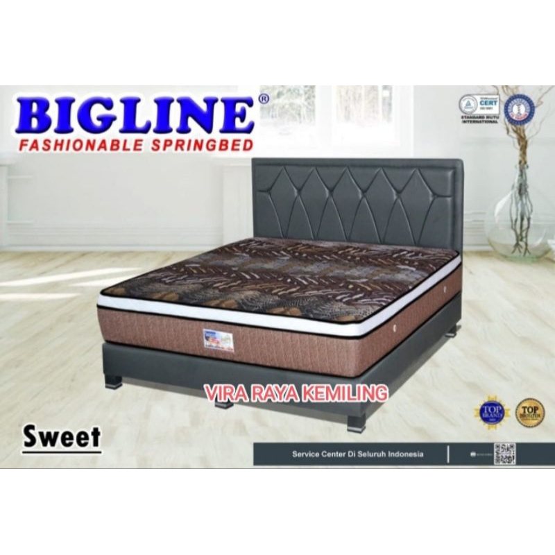 BIGLINE SWEET BY BIGLAND FULL SET KASUR MATRAS 160 CM UKURAN NO 2 + DIPAN + KEPALA SANDARAN  + BANTA