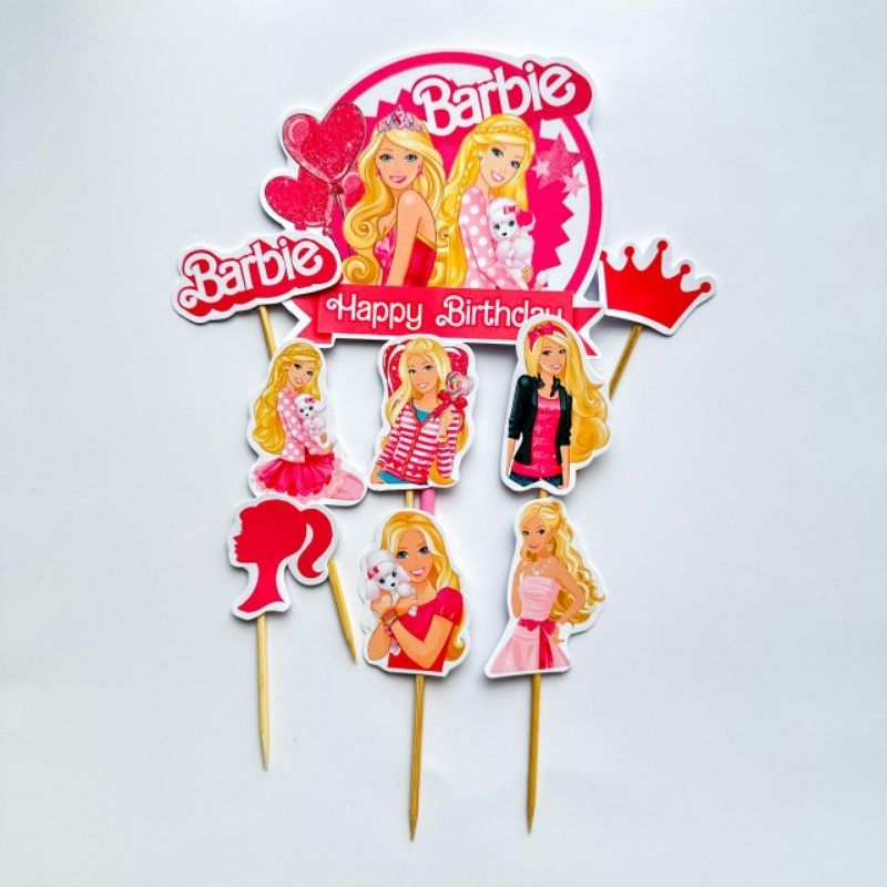 TOPPER BARBIE / CAKE TOPPER BARBIE / TOPPER KUE BARBIE / HIASAN KUE BARBIE / CUPCAKE TOPPER BARBIE /