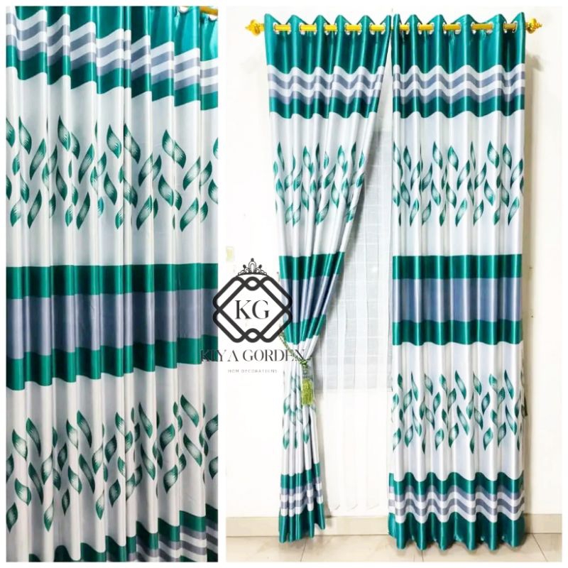 Gorden Blackout Import Bahan perinting Tebal Dan Halus Gorden Jendela Panjang 230 cm Warna hijau