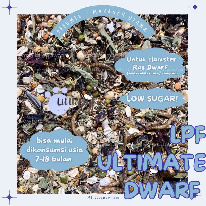 LPF ULTIMATE DWARF SEEDMIX MAKANAN HAMSTER DWARF PAKAN HAMSTER WINTER WHITE ROBOROVSKI ROBO CAMPBELL