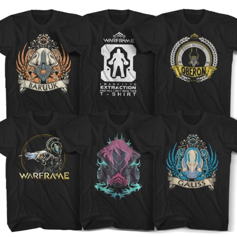 kaos game WARFRAME Series Hitam Unisex