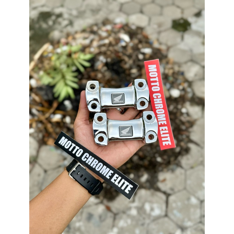 [SUDAH CHROME] Klem stang raiser stang honda cb verza cb150r cbr 150 cb gl mp tiger megapro new old 