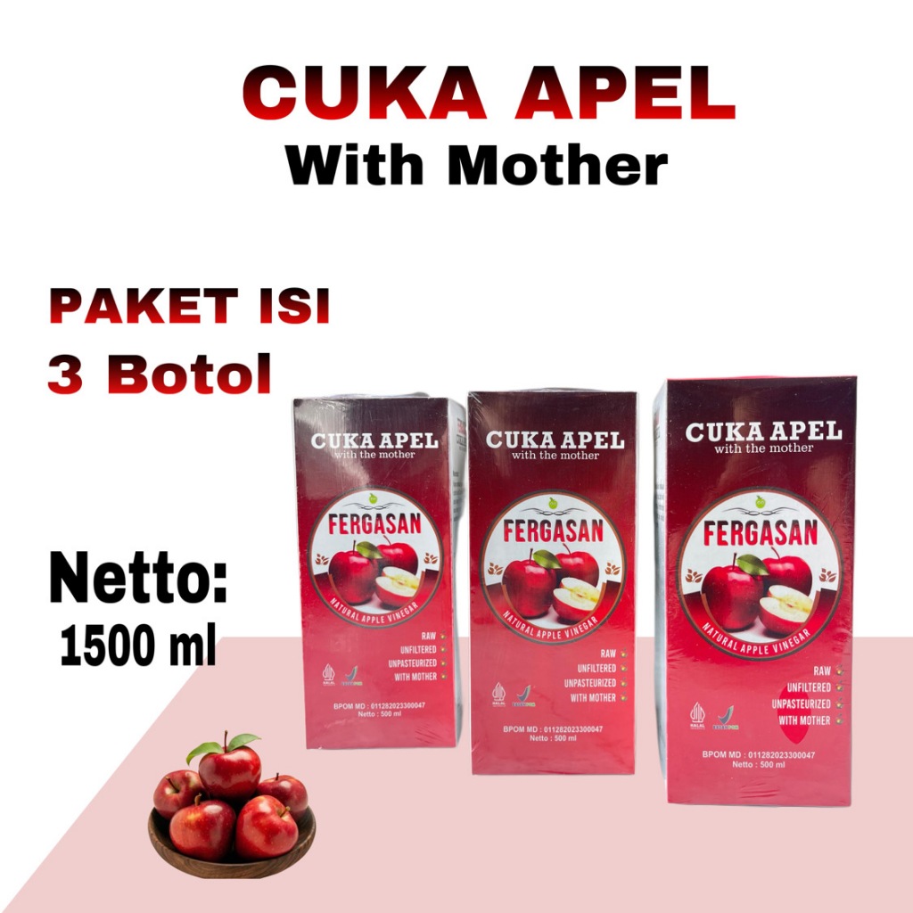 

Fergasan Cuka Apel Organik 100% Original With Mother - Membantu Kesehatan Jantung