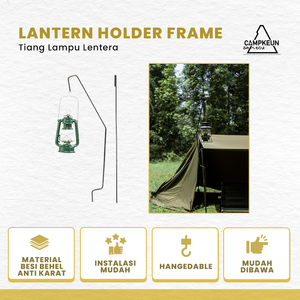 Tiang Lampu Kemping - Tiang Lentera Outdoor Lamp holder frame camping READY STOCK include tas -Tiang