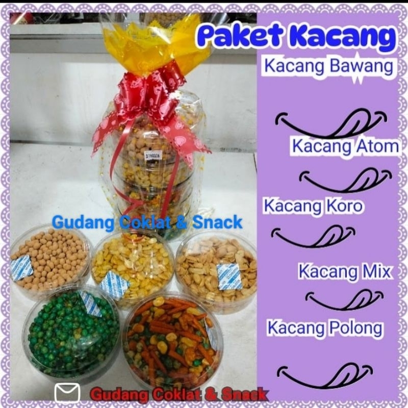 

PARCEL /PAKET ANEKA KACANG 5 toples