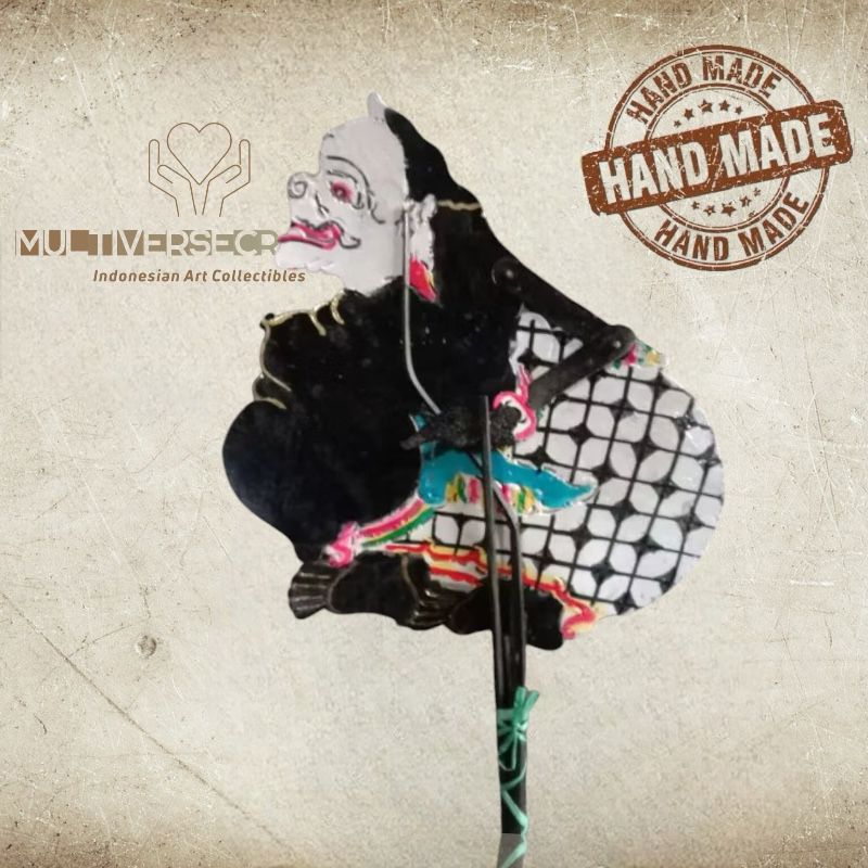 Miniatur Wayang Kulit Asli 30cm Semar Hitam Punokawan Bahan Kulit Sapi Asli