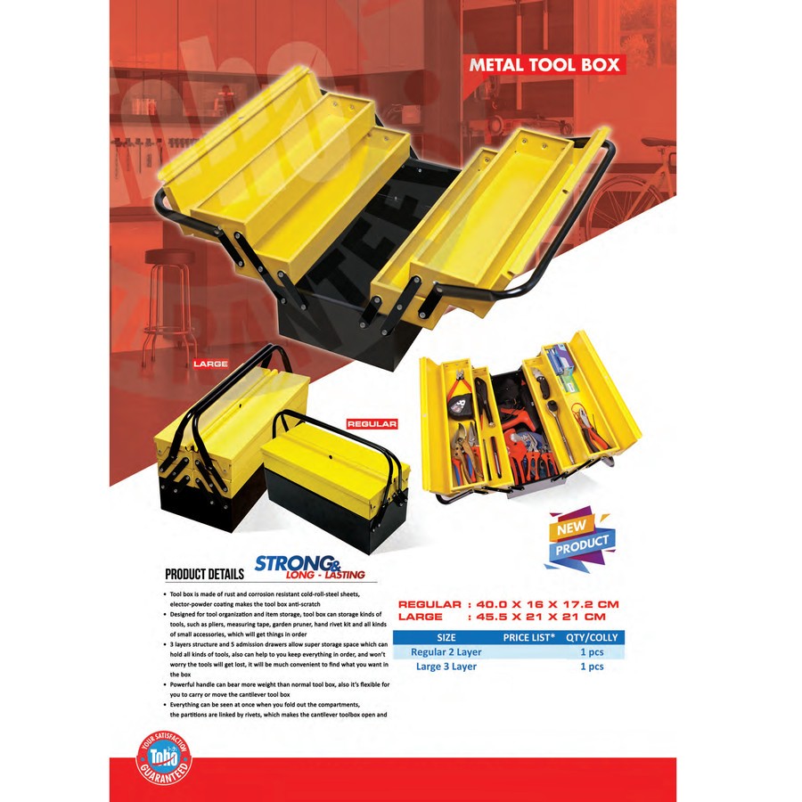 Toho Tools Box 3 Layer/Tempat peralatan Handtools 3 dimensi