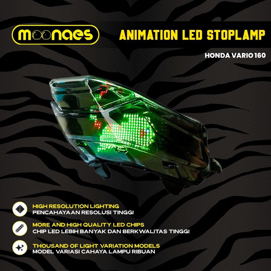 Moonaes Animation LED Vario 160 Smoke Stoplamp Lampu Animasi LED Universal CVT Racing Astrocustom