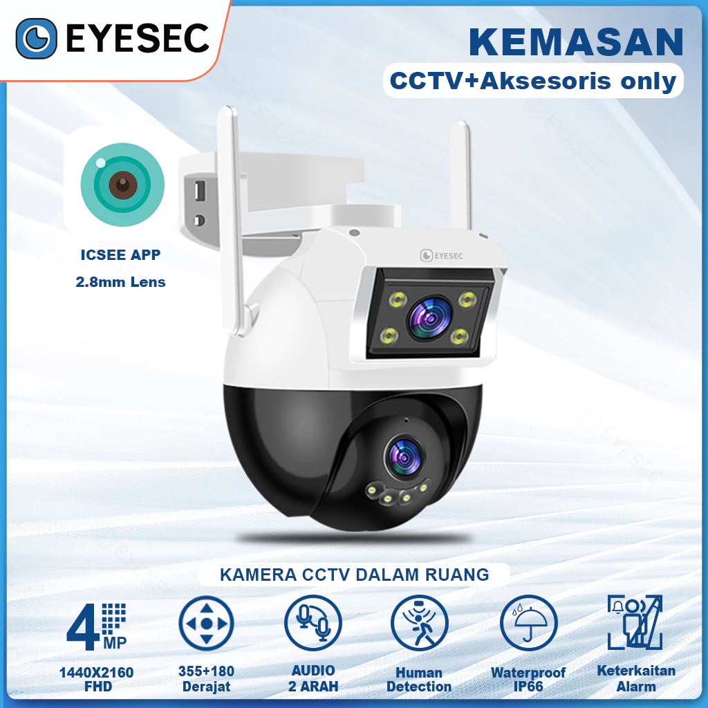 EYESEC CCTV Outdoor WiFi 6MP Dual Lens Waterproof IP Camera 360° PTZ Kamera cctv dummy cctv outdoor 