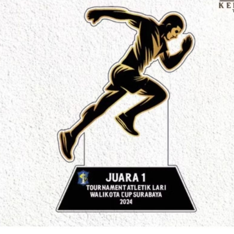 Piala Lomba Lari Piala Lomba Atletik Plakat Lari Plakat Lomba Lari Akrilik Custom