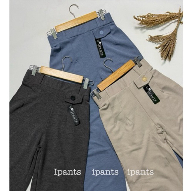 IPANTS -Oro Pants - Celana Panjang putih - Celana Loose Pants Trouser Wanita Highwaist - Celana Anti