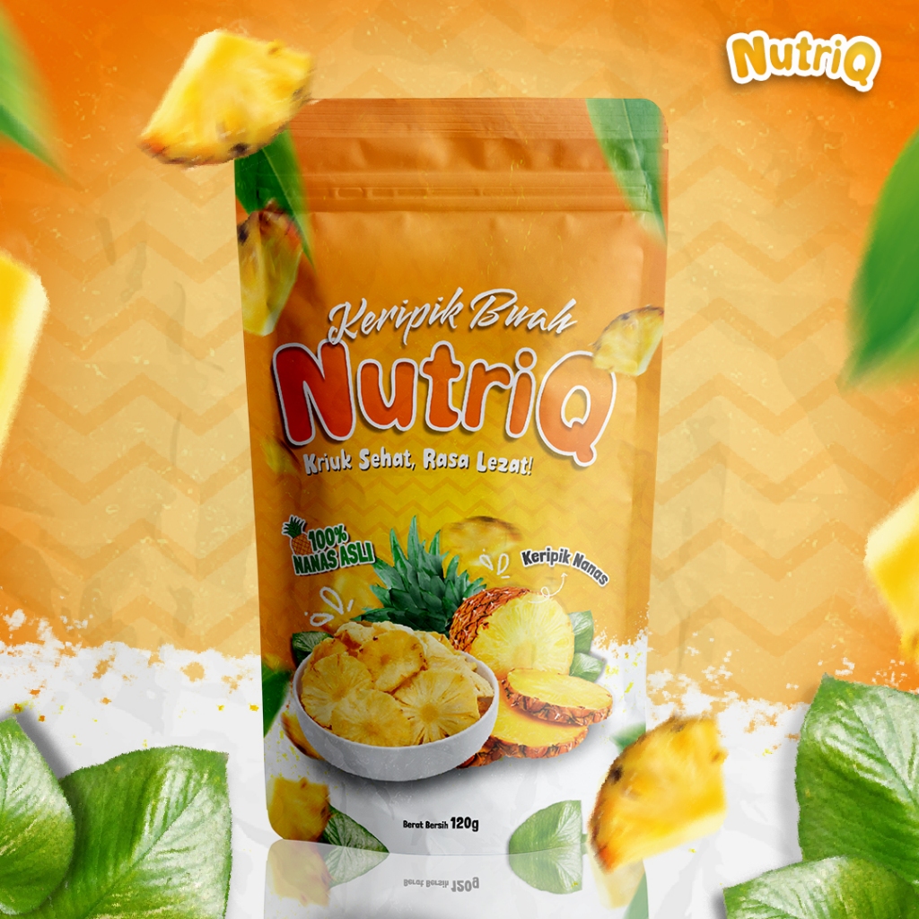 

NutriQ CEMILAN SEHAT KERIPIK BUAH - KERIPIK NANAS 120g | Sehat, Enak, Tanpa Di Goreng, Renyah, Kriuk, Keripik Buah & Sayur Sehat Terbuat 100% Dari Buah Asli!