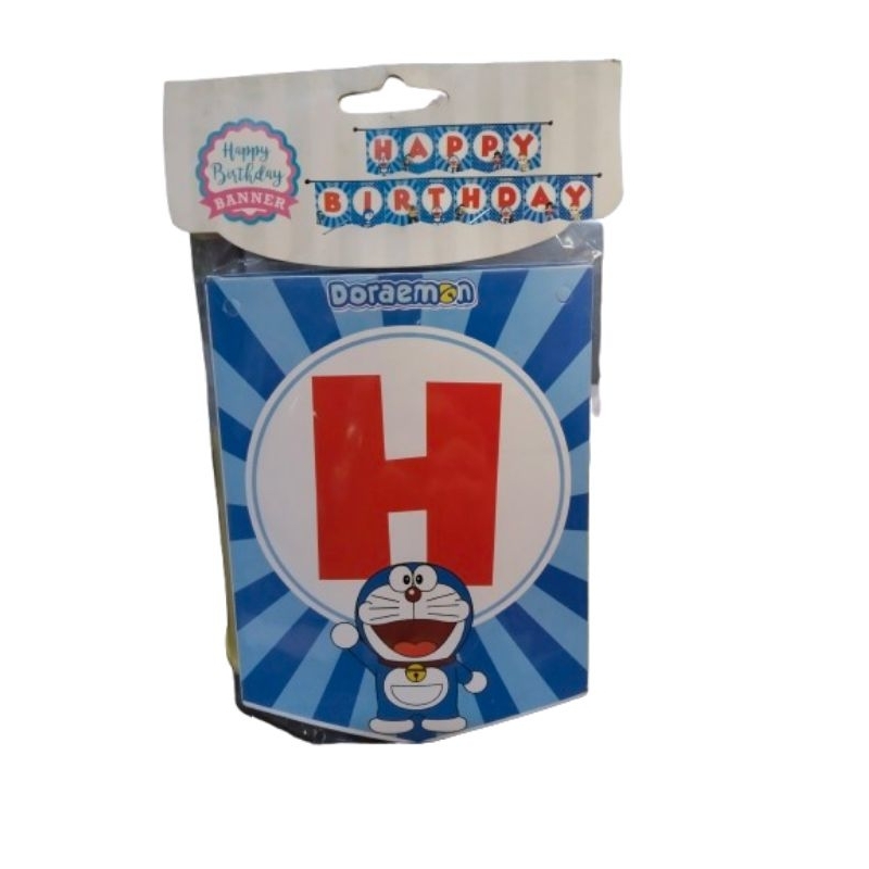 BANNER HAPPY BIRTHDAY KARAKTER DORAEMON