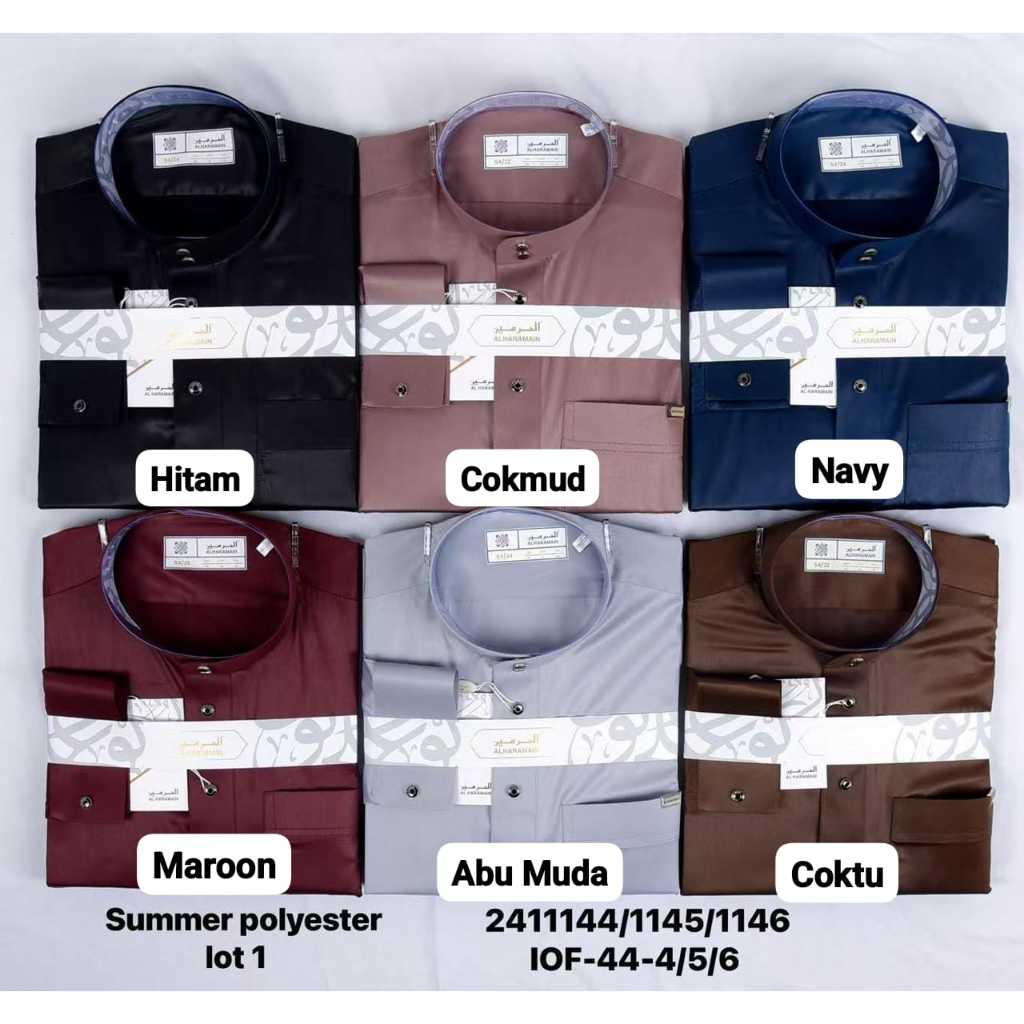 THOBE HAMZAH GAMIS JUBAH AL HARAMAIN BAHAN POLYSTER PREMIUM LENGAN MANSET