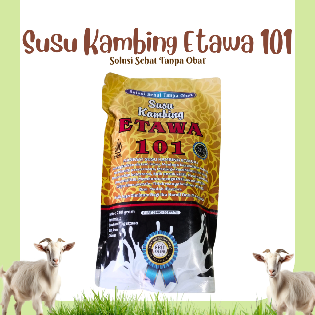 

SUSU KAMBING ETAWA 101 250 GRAM BEST SELLER DENGAN EKSTRAK CREAMER DAN GULA AREN