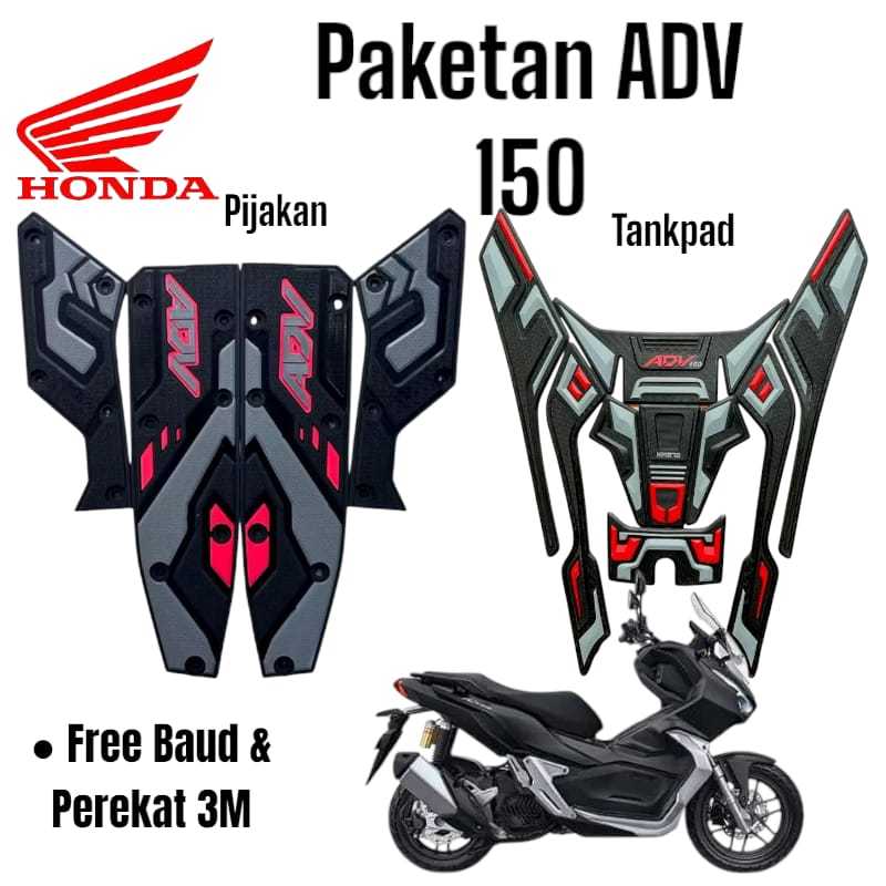 Aksesories Paket Motor Honda ADV 150 / Pijakan Kaki-Tankpad Motor Honda ADV 150