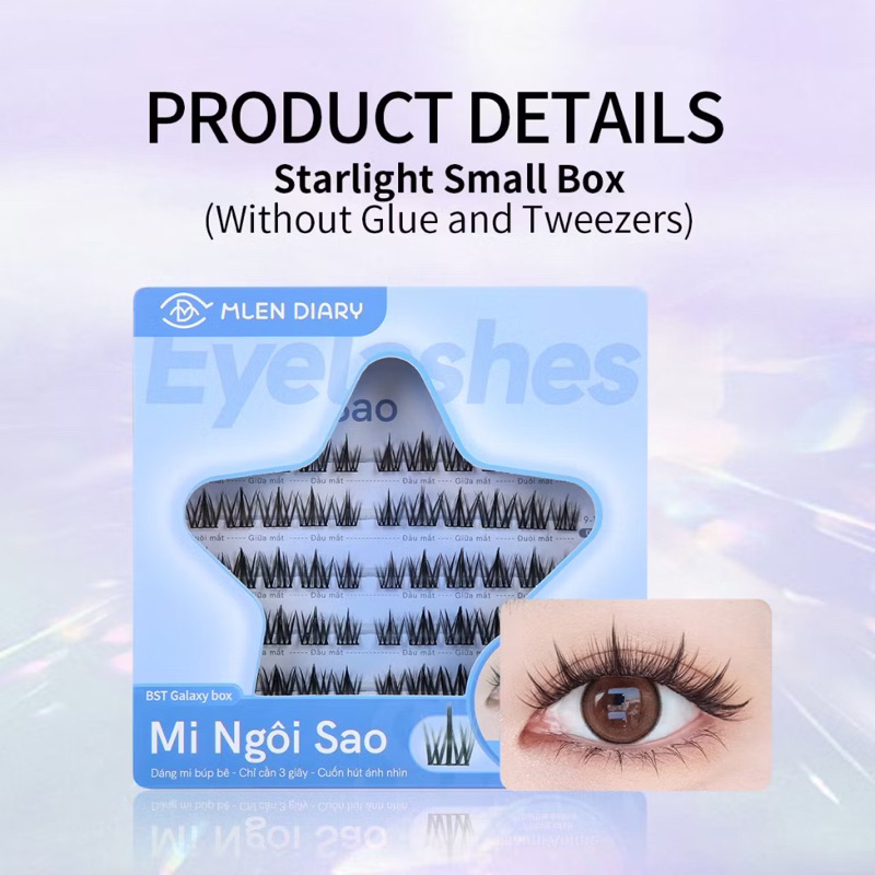 MLEN DIARY Star Small Box Bulu Mata Palsu Individu