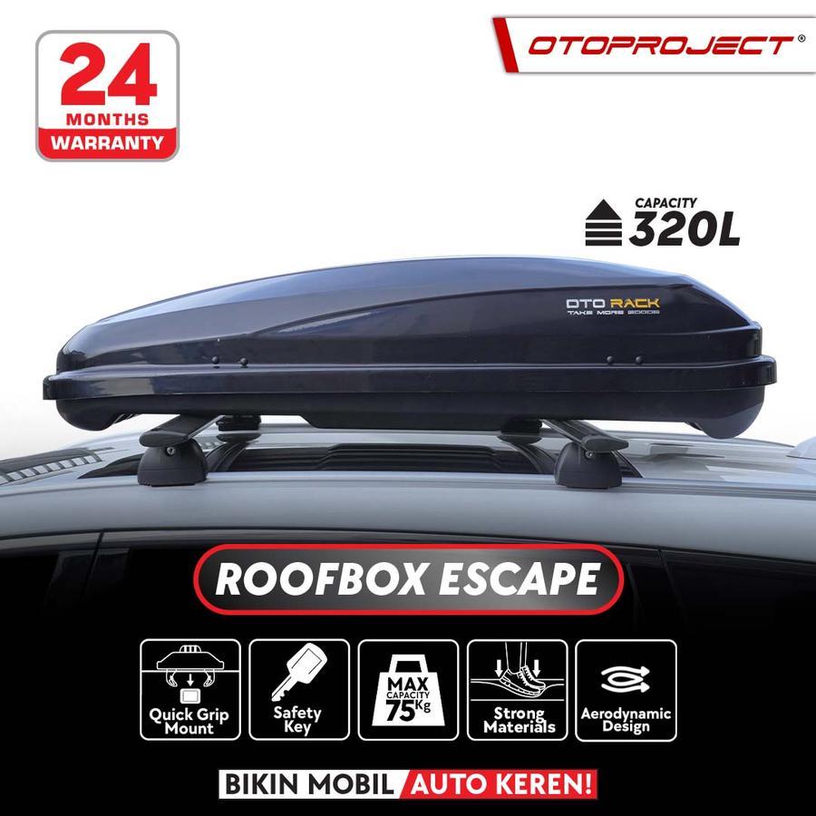 Otoproject - Roof Box Otorack Escape Glossy White  | Box Bagasi Atas Mobil
