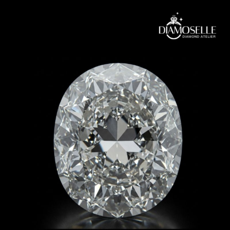 Diamoselle - Lab Grown Berlian Oval Color D - Cutting Excellent, Polish Excellent, Symmetry Excellen