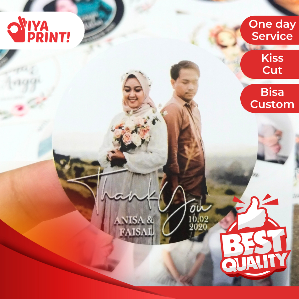 Stiker Wedding Bulat Custom | Stiker Souvenir Pernikahan | Cetak Segel Souvenir Nikah