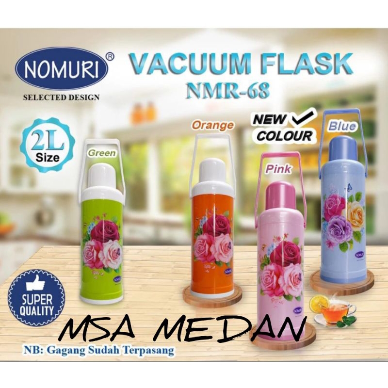 thermos kaca nomuri 2liter /termos vakum kaca nomuri 2 liter