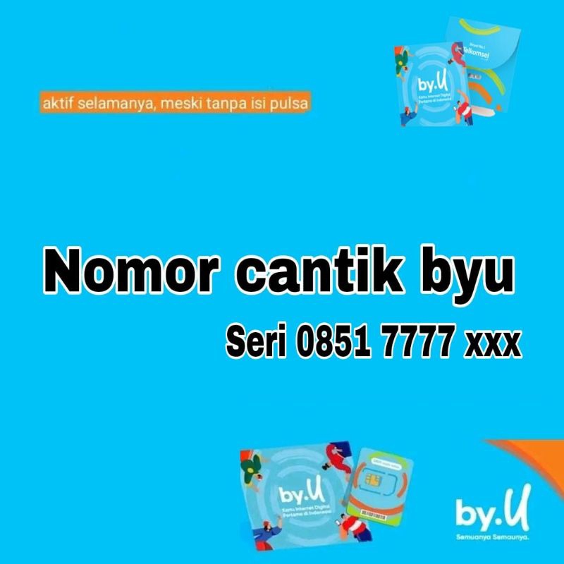 Nomor cantik Telkomsel byu nomer cantik byu kartu perdana Telkomsel byu seri 87 877 8777 87777 77 77