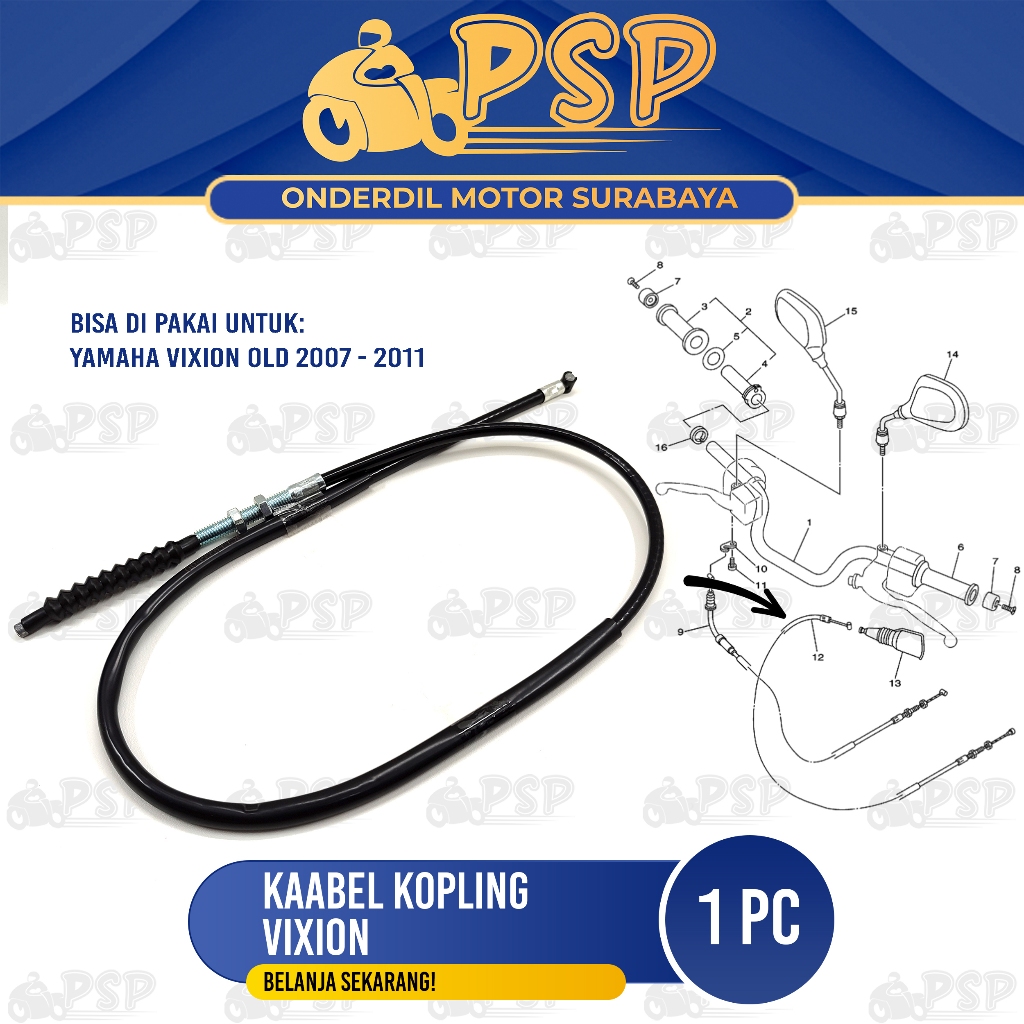 Kabel Kopling Vixion - Cable Cabel Seling Clutch Kupling Kopleng Yamaha Vixion Lama Old