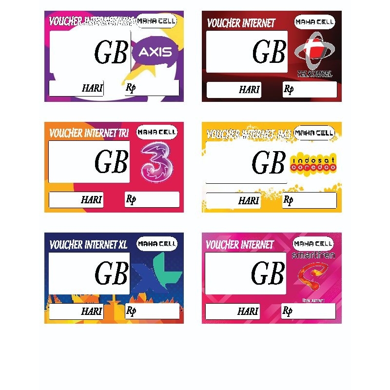 

Label Harga Voucher | Axis Xl Telkomsel Tri Indosat Smartfren Bahan Tebal 400gsm