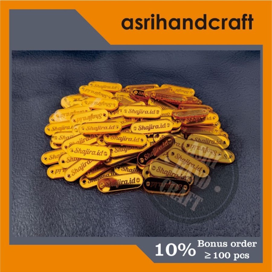 

LABEL HIJAB / LABEL BAJU / ACRYLIC GOLD SILVER