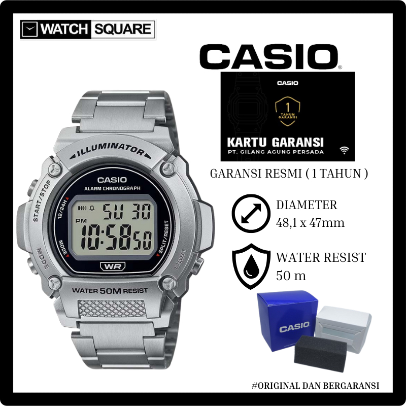 Jam tangan pria Casio W-219HD-1AVDF