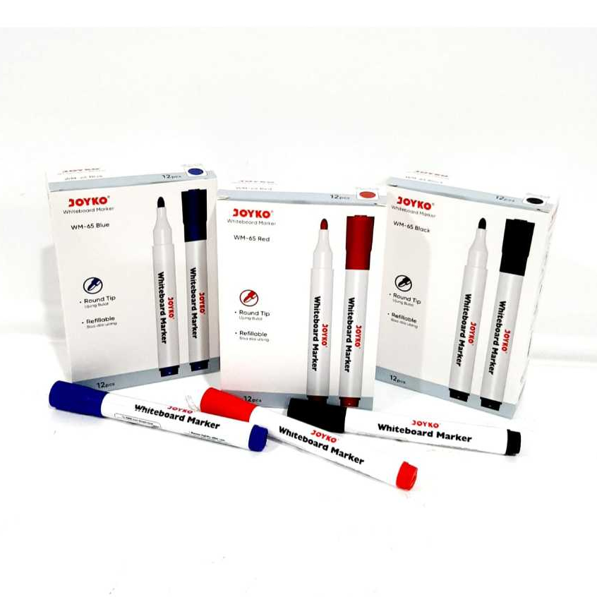 

Grosir ( 1pcs ) Spidol Whiteboard Marker WM-65 Bisa isi ulang JOYKO Original