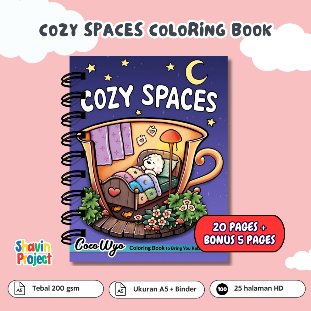 

Coco Wyo Cozy Spaces Coloring Book Buku Mewarnai Untuk Remaja Dewasa Anak Tebal 200gsm 25 halaman