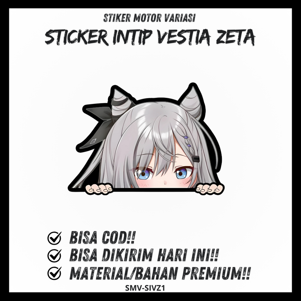 Stiker Intip Vestia Zeta Hololive Vtuber Sticker Anime Zeta Waterproof