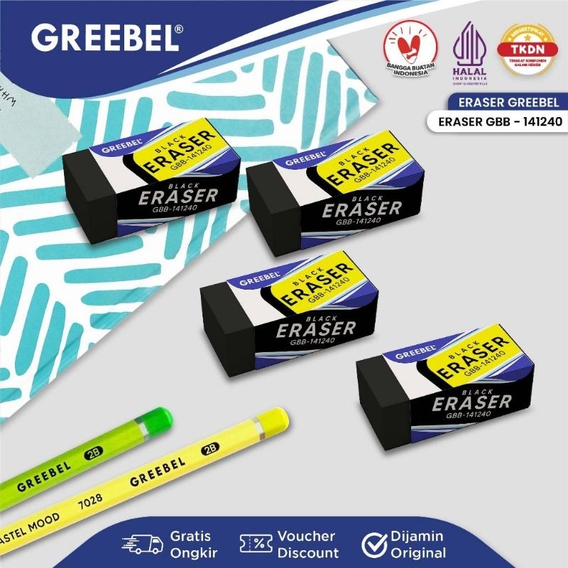 

GREEBEL Eraser GBB-141240S / Greebel Hapusan Hitam Kecil / Greebel Penghapus Hitam Kecil GBB 141240S