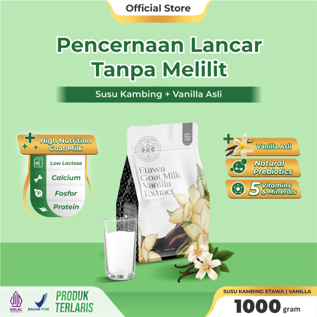 

Ternak Syams Susu Kambing Etawa Bubuk Rasa Vanila 1KG alami rendah gula laktosa asam urat nyeri sendi osteoporosis kebas keram kesemutan pengeroposan tulang gigi lansia pegel linu syaraf kejepit diabetes hipertensi peradangan paru pernafasan asma TB