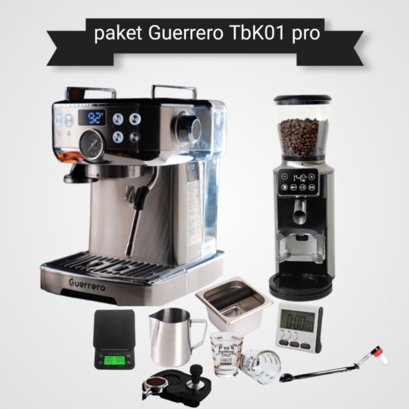 Paket mesin kopi espresso Guerrero TBk01 PRO+Grinder Guerrero tbk01+Tools