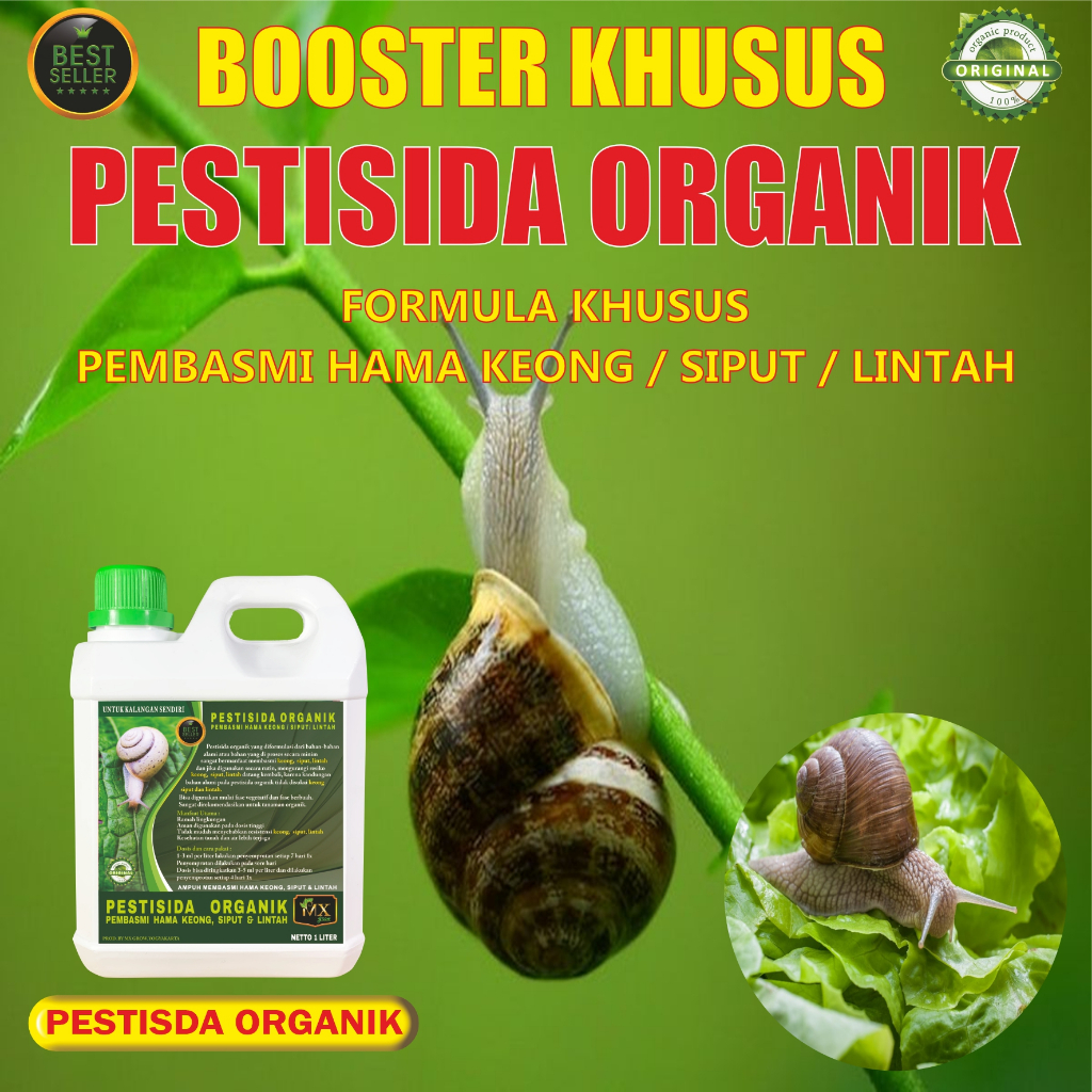 Pestisida Organik Cair Pembasmi Hama Keong, Siput & Lintah 100ml 500ml & 1 Liter / Pestisida Keong, 