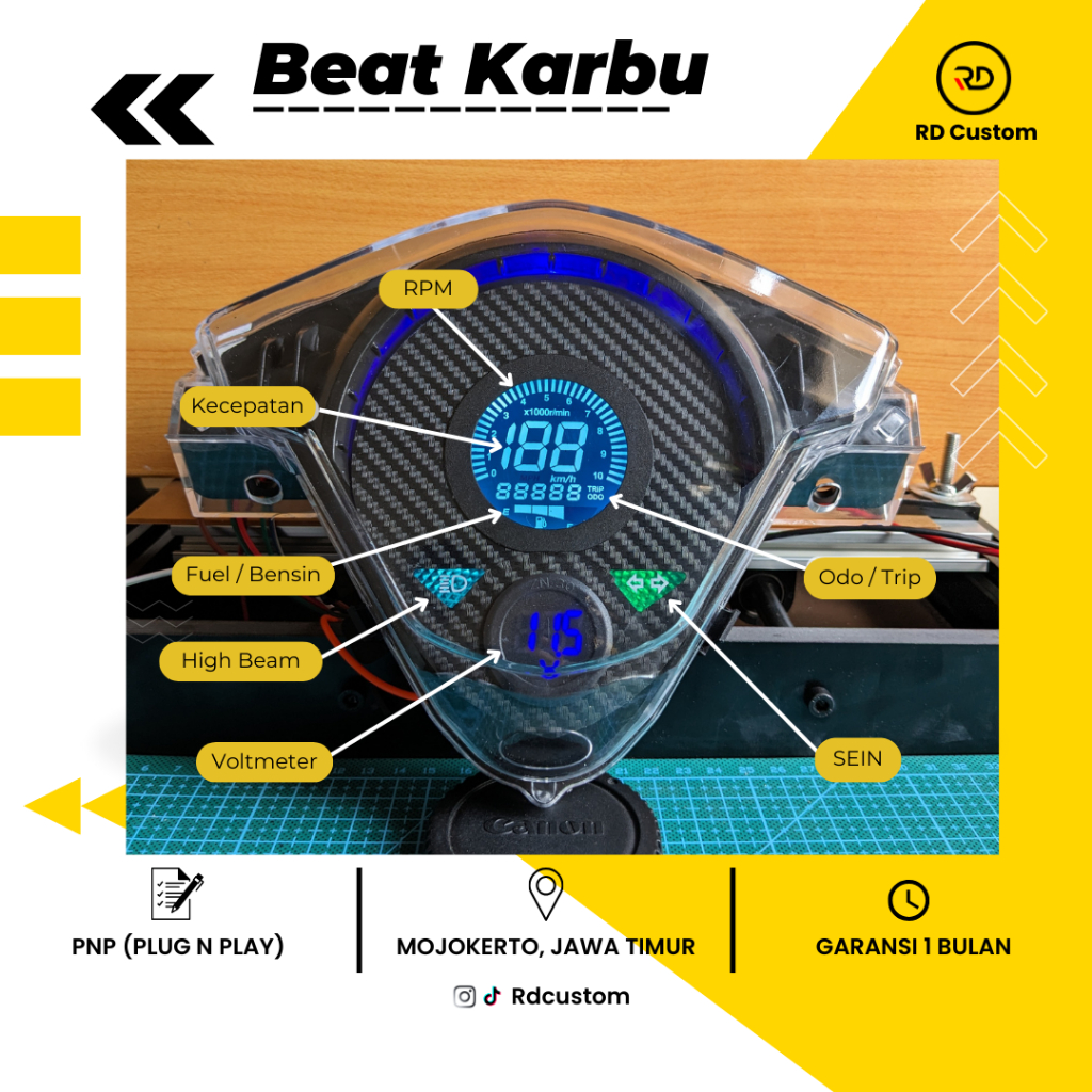 Speedometer Digital Honda Beat Karbu