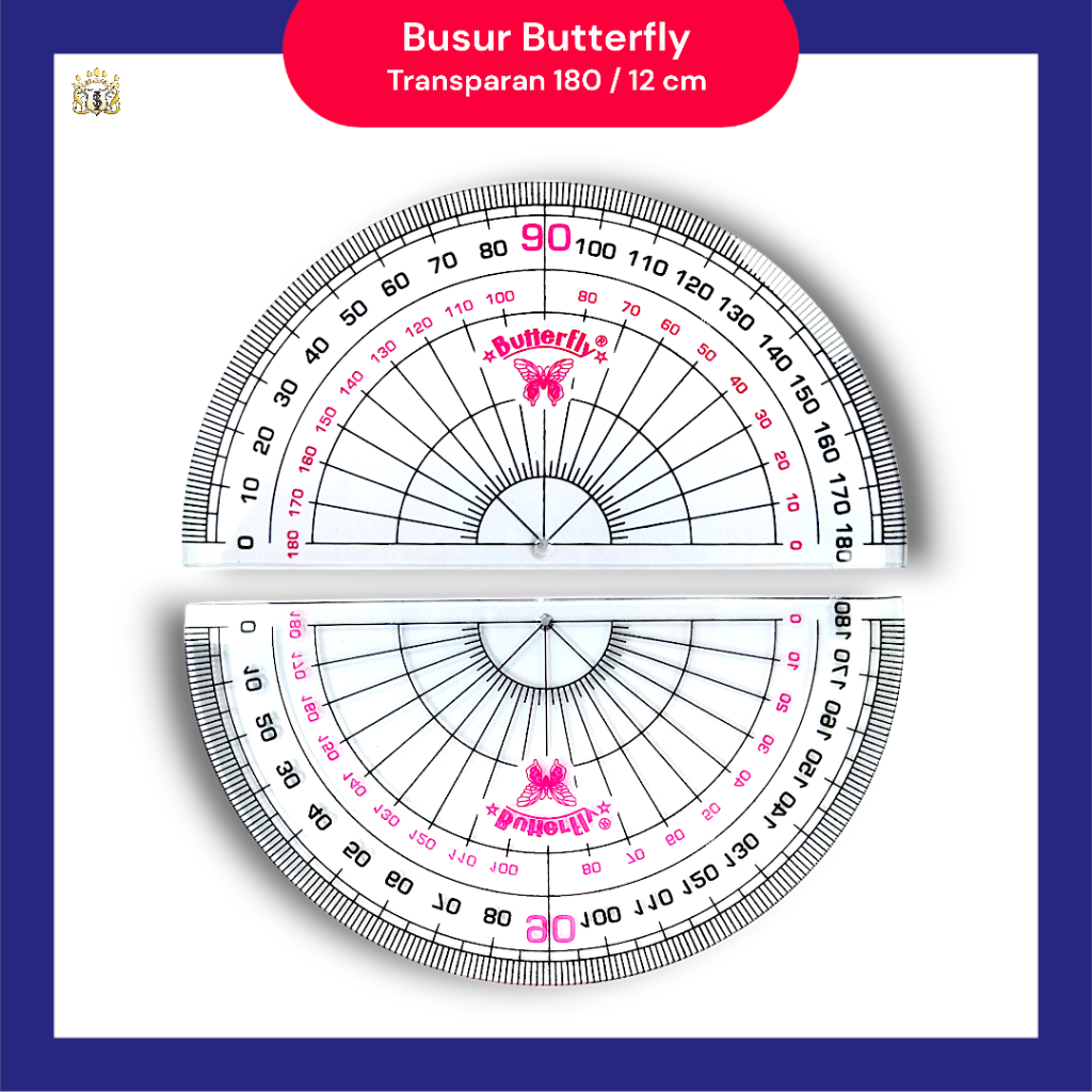 

Penggaris Busur Butterfly Transparan 180 derajat / 12 cm Serbaguna untuk sekolah
