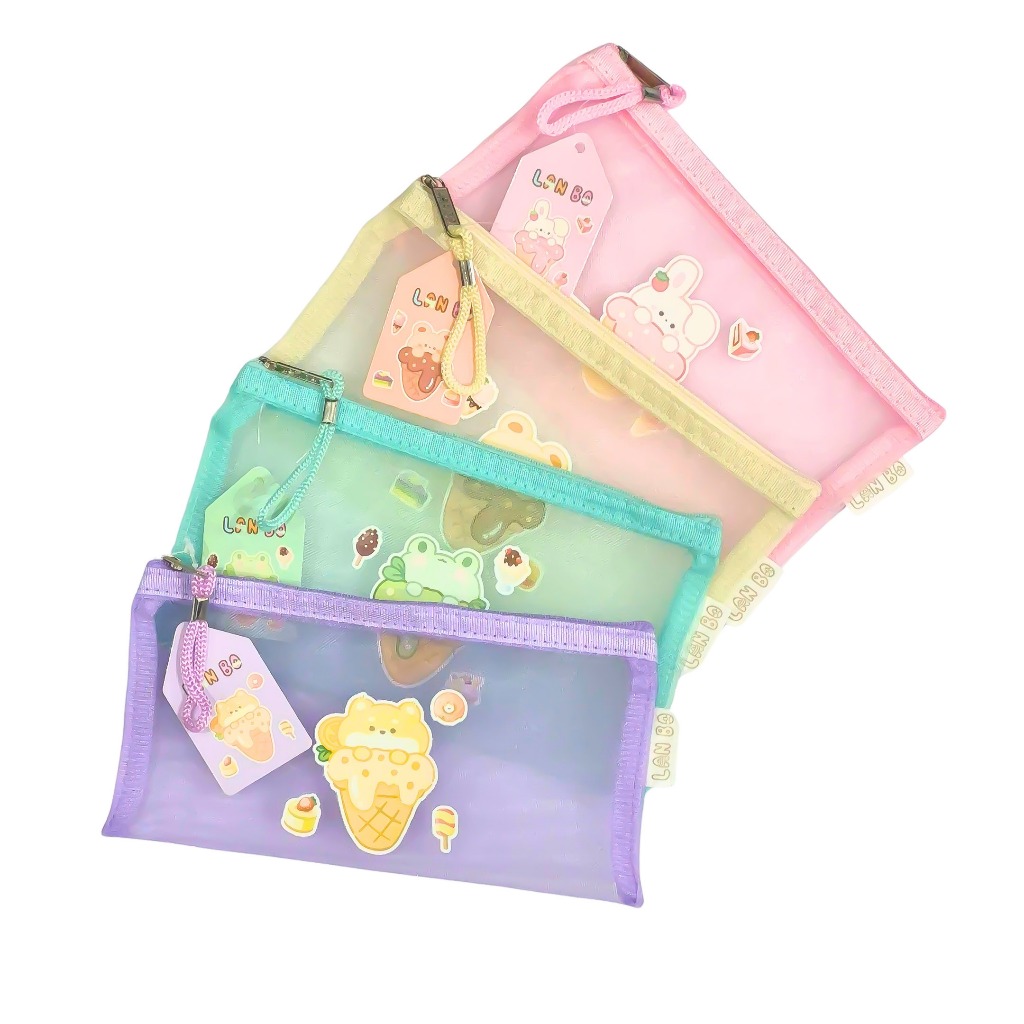 

ZIPPER BAG NYLON MESH LANBO A6 ( 11.5 X 20.5 CM )