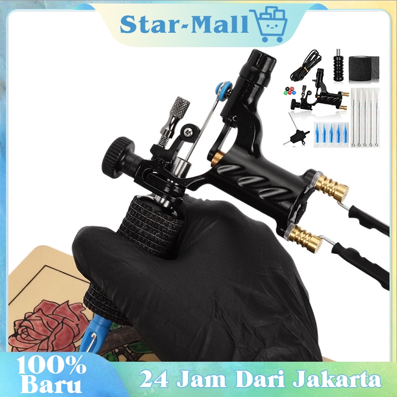 Alat Mesin Tato Full Set Alat Mesin Tattoo Tatto Tato Elektrik Sepaket Full Set Pembuat Tato Kit