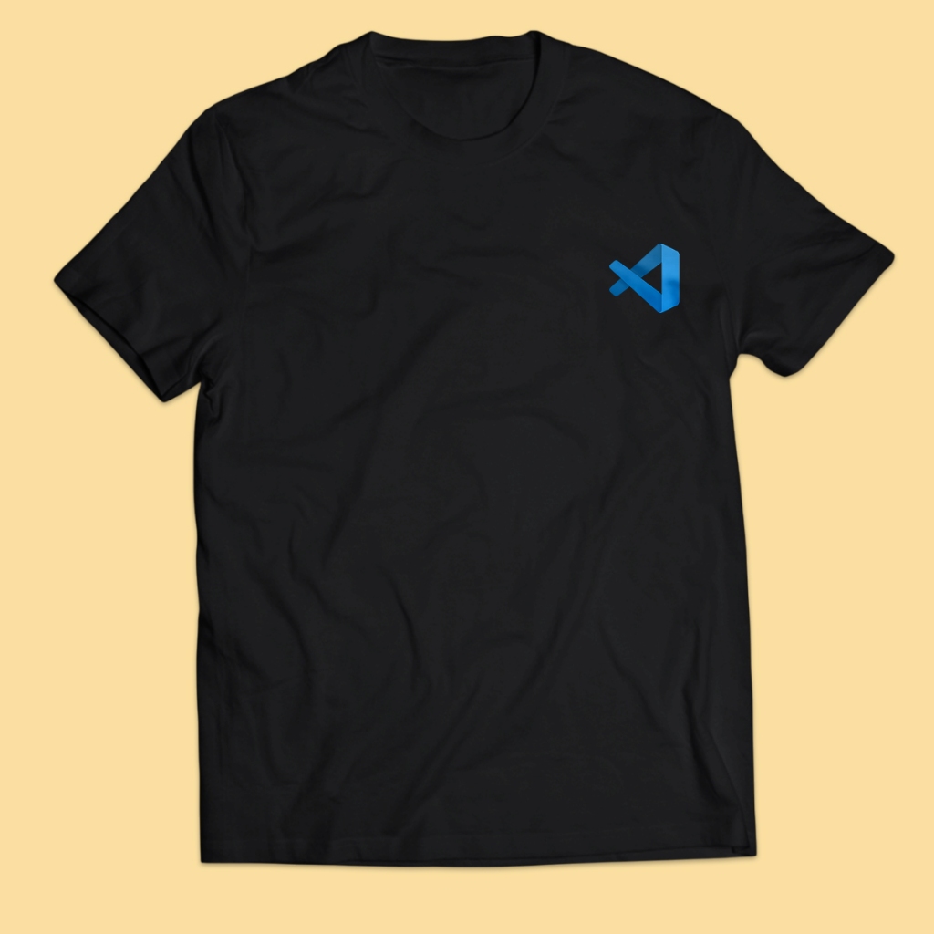 Kaos Pria Programmer Coding VS CODE LOGO Dewasa Baju Atasan Unisex PakeKaos