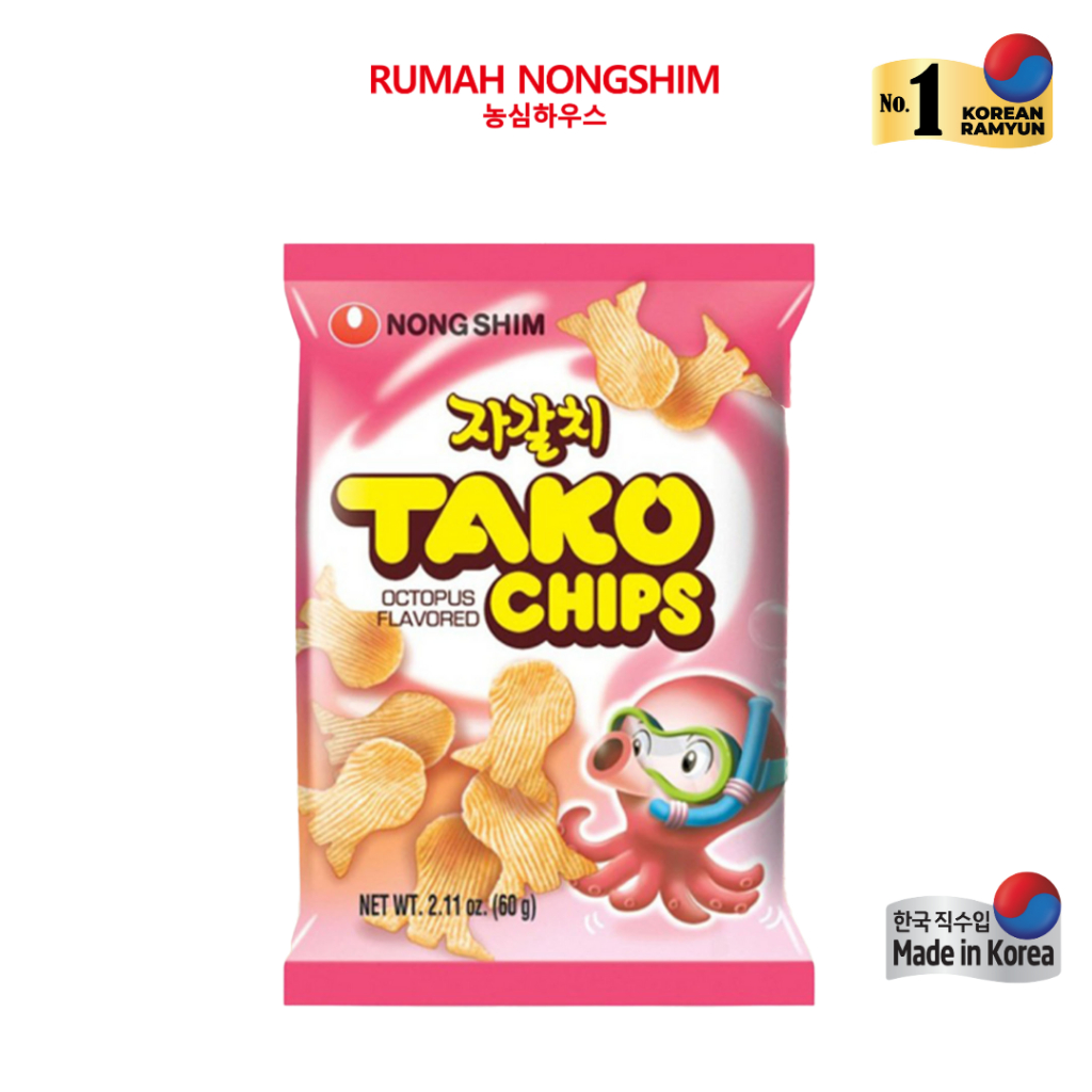 

Bundling DUA - Nongshim Tako Chips [60 gram x 2 pcs] Snack Rasa Gurita Asli dari Korea