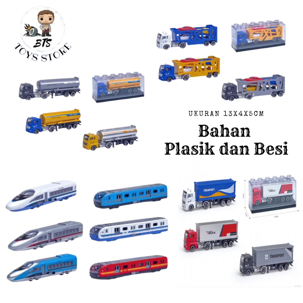Diecast Miniatur Mobil Mainan Kereta Api Cepat, Kereta Jepang, Truck Angkut, Truck Tangki, Truck Exp