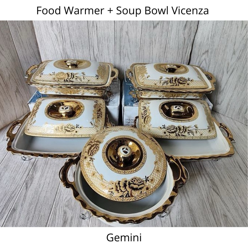 Vicenza Prasmanan Keramik + Tempat Soup Set 5 Motif Gemini