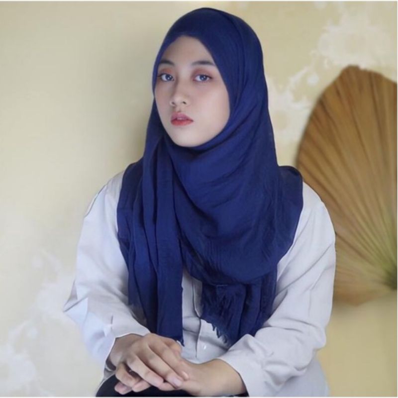 Mei chen PASHMINA CRINKLE Premium shawl jilbab kusut Lavanya FULL krudung ORI