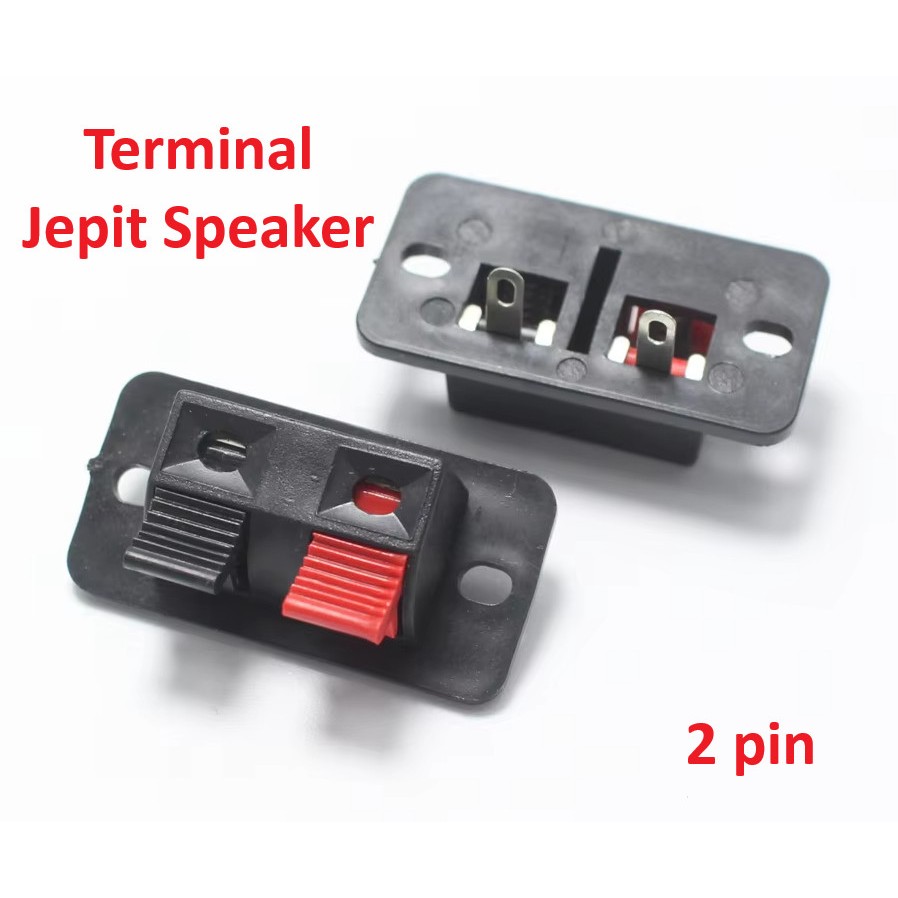 Terminal Panel Jepit Speaker 2 Pin Amplifier Kabel Power Box Mono Stereo 2P 2Pin Spring
