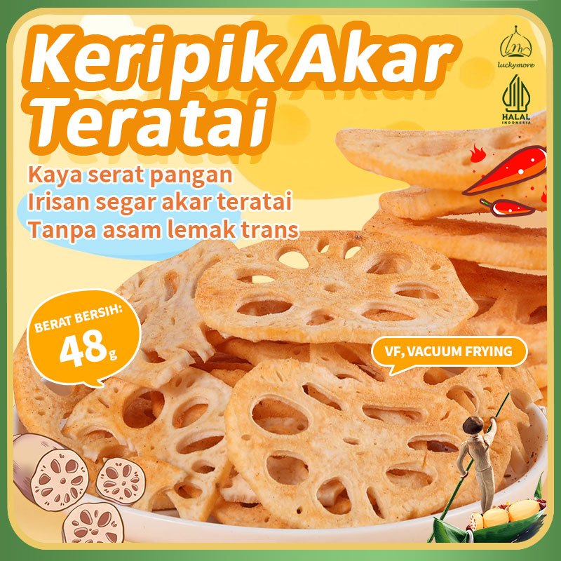 

【Luckymore】HALAL Akar Teratai Renyah Pedas 48g- Keripik Akar Teratai Rasa Pedas, Renyah dan Gurih, Camilan Sehat | Camilan Pedas, Keripik Akar Teratai, Camilan Sehat, Renyah dan Gurih, Camilan Tanpa Pengawet.