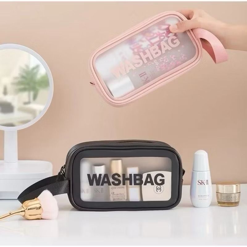 WASHBAG Tas Kosmetik Wanita Tas Kosmetik Transparant WASHBAG Pouch Travel Make Up Bag Organizer Domp
