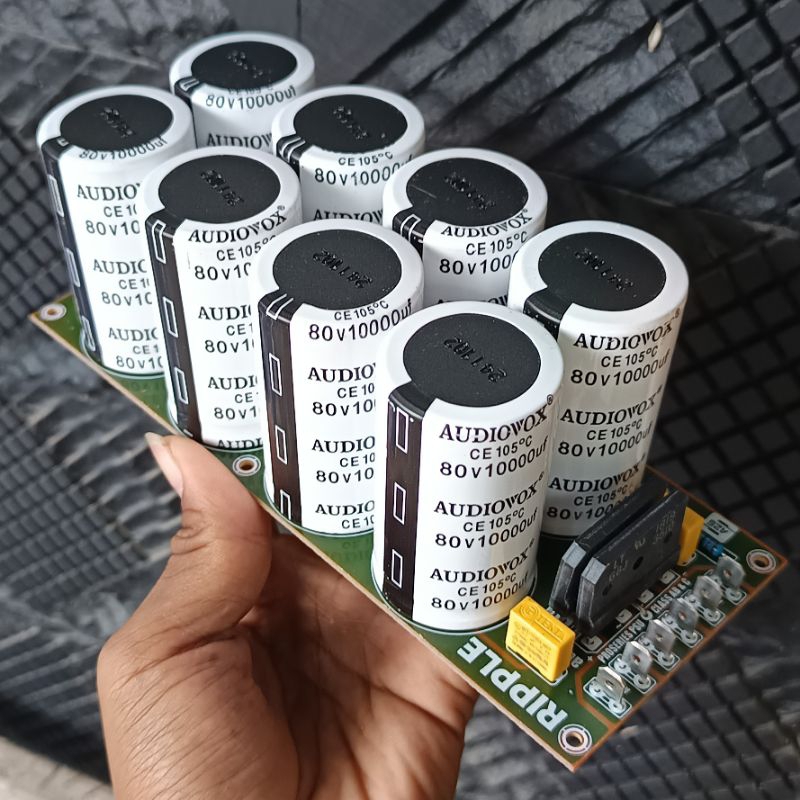 psu 2,4,6,8 elco 80 v audiovox 10000 uf lengkap siap tancap trafo